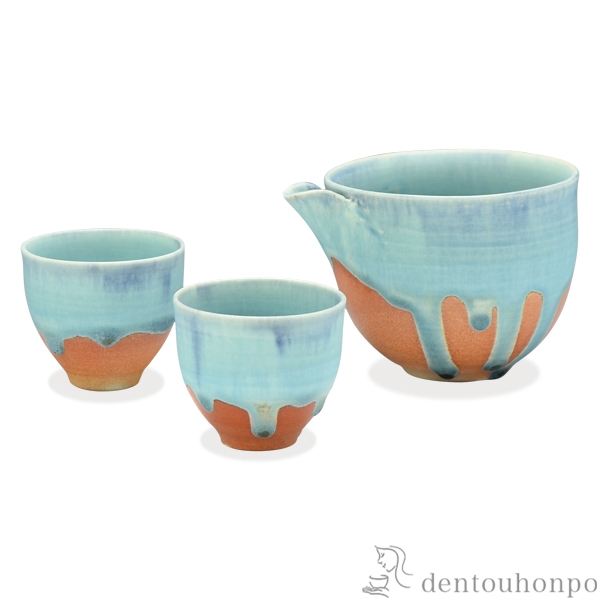 【送料無料】片口酒器 碧彩 片口1個・ぐい呑2個≪在庫確認後、1~3営業日で出荷≫ ( 名入れ有料 母の日 プレゼント 初任給 酒器 日本酒 冷酒 プレゼント 人気 清水焼 京焼 )