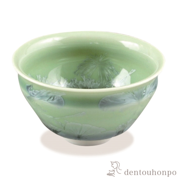 【送料無料】ぐい呑 花結晶 緑≪在庫確認後、1~3営業日で出荷≫ ( 名入れ有料 母の日 プレゼント 初任給 ぐいのみ 盃 酒器 セット 日本酒 清水焼 京焼 )