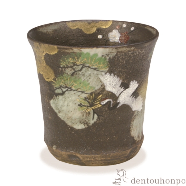 【送料無料】タンブラー 吉祥鶴≪約半年で出荷≫ ( 名入れ有料 母の日 プレゼント 初任給 ビールグラス ビアグラス 保温 保冷 人気 清水焼 京焼 )