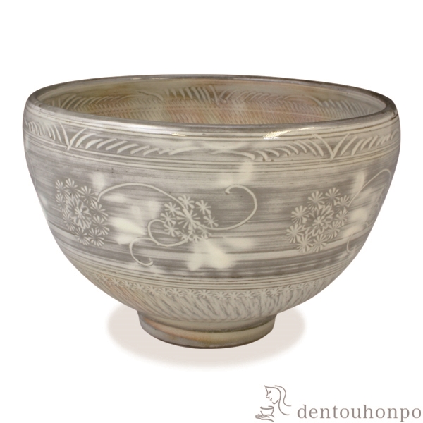 【送料無料】抹茶碗 華三島≪在庫確認後、1~3営業日で出荷≫ ( 名入れ有料 母の日 プレゼント 初任給 抹茶碗 茶道具 茶器 お稽古用 抹茶 清水焼 京焼 )