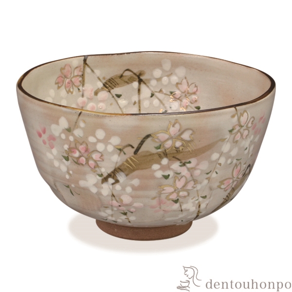 【送料無料】抹茶碗 京の春≪在庫確認後、1~3営業日で出荷≫ ( 名入れ有料 母の日 プレゼント 初任給 抹茶碗 茶道具 茶器 お稽古用 抹茶 清水焼 京焼 )