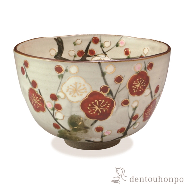 【送料無料】抹茶碗 京の梅≪4月上旬 入荷予定≫ ( 名入れ有料 母の日 プレゼント 初任給 抹茶碗 茶道具 茶器 お稽古用 抹茶 清水焼 京焼 )