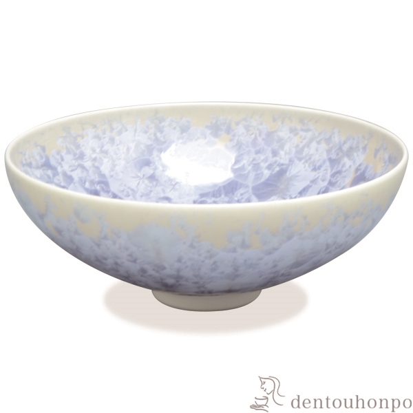 【送料無料】平茶碗 花結晶 銀藤≪在庫確認後、1~3営業日で出荷≫ ( 名入れ有料 母の日 プレゼント 初任給 抹茶碗 茶道具 茶器 お稽古用 抹茶 清水焼 京焼 )