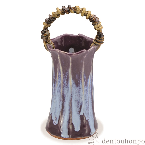 【送料無料】花入 紫紅釉 紫≪在庫確認後、1~3営業日で出荷≫ ( 名入れ有料 母の日 プレゼント 初任給 ガラス フラワーベース 花器 一輪挿し おすすめ 清水焼 京焼 )