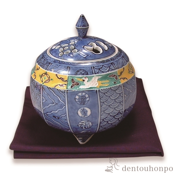 【送料無料】香炉 翔宝古紋≪在庫確認後、1~3営業日で出荷≫ ( 名入れ有料 お香 線香 リラックス 仏具 人気 清水焼 京焼 )