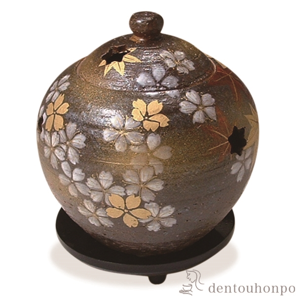 【送料無料】香炉(黒台付) 雅≪在庫確認後、1~3営業日で出荷≫ ( 名入れ有料 お香 線香 リラックス 仏具 人気 清水焼 京焼 )