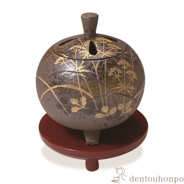 【送料無料】香炉(朱台付) 武蔵野≪在庫確認後、1~3営業日で出荷≫ ( 名入れ有料 敬老の日 プレゼント お香 線香 リラックス 仏具 人気 清水焼 京焼 )