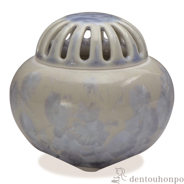 【送料無料】香炉 花結晶 銀藤≪在庫確認後、1~3営業日で出荷≫ ( 名入れ有料 母の日 プレゼント 初任給 お香 線香 リラックス 仏具 人気 清水焼 京焼 )