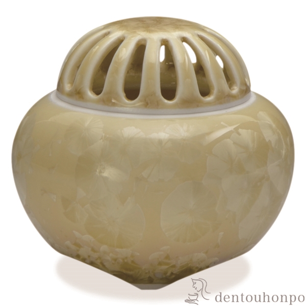 【送料無料】香炉 花結晶 金花≪在庫確認後、1~3営業日で出荷≫ ( 名入れ有料 母の日 プレゼント 初任給 お香 線香 リラックス 仏具 人気 清水焼 京焼 )