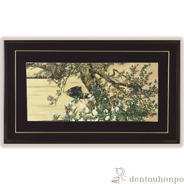 【送料無料】陶額 等伯写し楓図≪在庫確認後、1~3営業日で出荷≫ ( 名入れ有料 置物 額飾り 陶板 陶板画 法人 アートパネル 清水焼 京焼 )