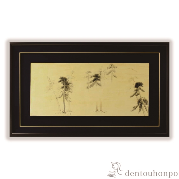 【送料無料】陶額 等伯写し松林図≪在庫確認後、1~3営業日で出荷≫ ( 置物 額飾り 陶板 陶板画 法人 アートパネル 清水焼 京焼 )