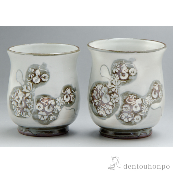 【送料無料】組湯呑 粉引六瓢≪在庫確認後、1~3営業日で出荷≫ ( 湯のみ ゆのみ 湯飲み セット プレゼント 清水焼 京焼 )