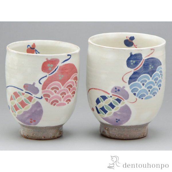 【送料無料】組湯呑 招福六瓢≪在庫確認後、1~3営業日で出荷≫ ( 退職祝い 定年 湯のみ ゆのみ 湯飲み セット プレゼント 清水焼 京焼 )