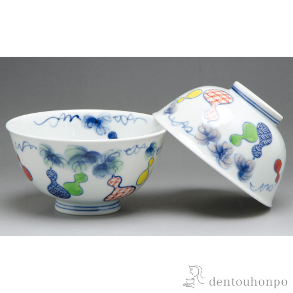 【送料無料】組飯碗 色絵六瓢≪3ヶ月程で出荷予定≫ ( ごはん 白ご飯 お茶碗 飯碗 おすすめ 清水焼 京焼 )