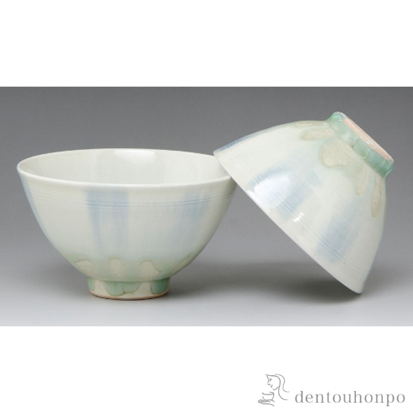 【送料無料】組飯碗 釉藍≪在庫確認後、1~3営業日で出荷≫ ( ごはん 白ご飯 お茶碗 飯碗 おすすめ 清水焼 京焼 )