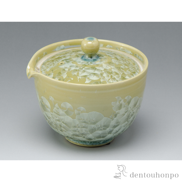 【送料無料】宝瓶 花結晶（萌黄）≪在庫確認後、1~3営業日で出荷≫ ( ティーポット お茶 セット 日本茶 おすすめ 清水焼 京焼 )