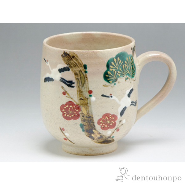 【送料無料】マグカップ 鶴松竹梅≪約1年で出荷予定≫ ( 母の日 プレゼント 初任給 プレゼント デザイン マグ オリジナル タンブラー 清水焼 京焼 )