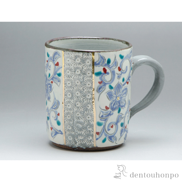 【送料無料】マグカップ 三島唐草≪在庫確認後、1~3営業日で出荷≫ ( 退職祝い 定年 プレゼント デザイン マグ オリジナル タンブラー 清水焼 京焼 )