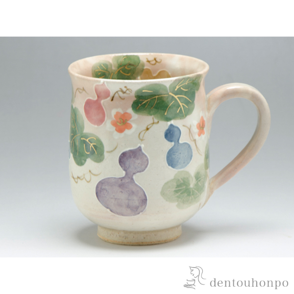 【送料無料】マグカップ 花六瓢≪注文後に商品取り寄せ、後日納期連絡致します≫ ( 退職祝い 定年 プレゼント デザイン マグ オリジナル タンブラー 清水焼 京焼 )