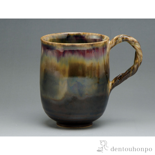 【送料無料】マグカップ 釉流彩（曙）≪在庫確認後、1~3営業日で出荷≫ ( 退職祝い 定年 プレゼント デザイン マグ オリジナル タンブラー 清水焼 京焼 )