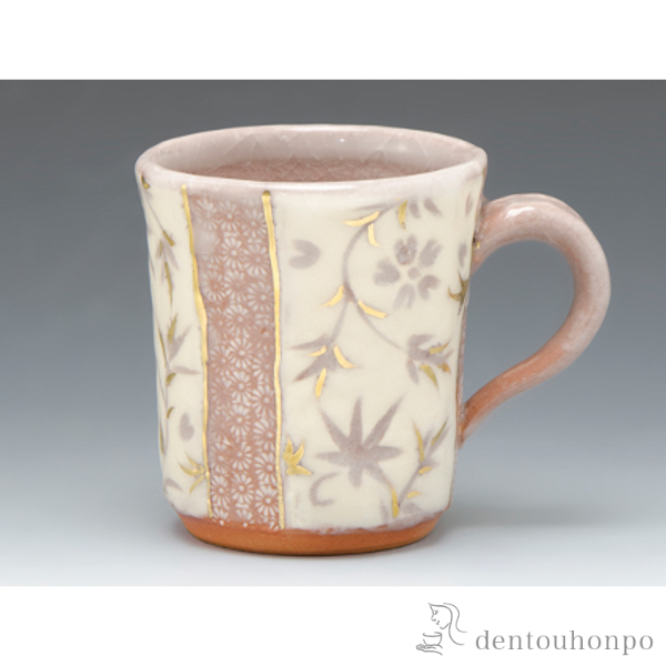 【送料無料】マグカップ 志野更紗≪在庫確認後、1~3営業日で出荷≫ ( 退職祝い 定年 上司 父 母 男性 女性 先輩 プレゼント デザイン マグ オリジナル タンブラー 清水焼 京焼 )