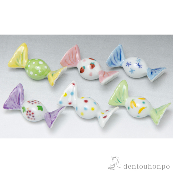 【送料無料】箸置 スイートキャンディ ６種≪在庫確認後、1~3営業日で出荷≫ ( ギフト セット 結婚祝い お店 人気 清水焼 京焼 )