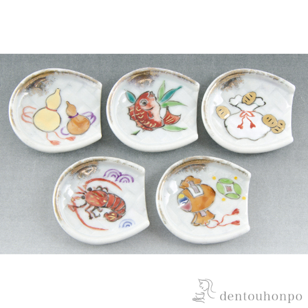 【送料無料】箸置 福よせ ５種≪在庫確認後、1~3営業日で出荷≫ ( ギフト セット 結婚祝い お店 人気 清水焼 京焼 )