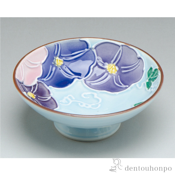 【送料無料】盃 交趾花だより（朝顔）≪在庫確認後、1~3営業日で出荷≫ ( 母の日 プレゼント 初任給 ぐいのみ 盃 酒器 セット 日本酒 清水焼 京焼 )