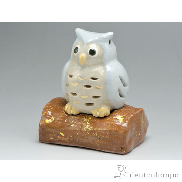 【送料無料】香炉 福ふくろう≪在庫確認後、1~3営業日で出荷≫ ( 清水焼 京焼 退職祝い 定年 お香 線香 リラックス 仏具 人気 清水焼 京焼 )