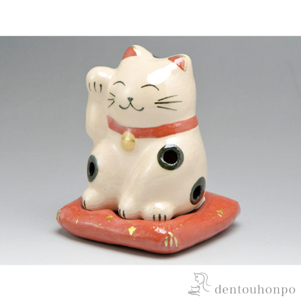【送料無料】香立 福まねき猫≪在庫確認後、1~3営業日で出荷≫ ( 清水焼 京焼 母の日 プレゼント 初任給 お香 線香 リラックス 仏具 人気 清水焼 京焼 )