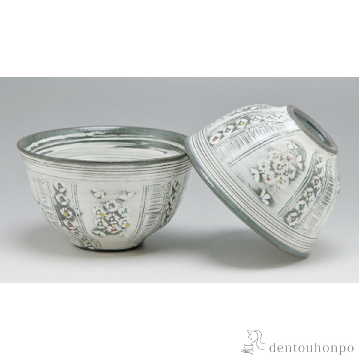 【送料無料】組飯碗 彩三島 ペア≪在庫確認後、1~3営業日で出荷≫ ( 名入れ有料 母の日 プレゼント 初任給 ギフト プレゼント ご飯茶碗 結婚祝い おすすめ 清水焼 京焼 )