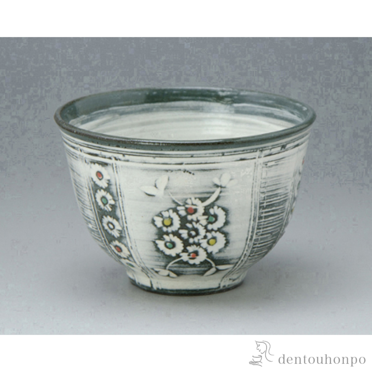 【送料無料】お茶呑茶碗 彩三島 5客セット≪在庫確認後、1~3営業日で出荷≫ ( 名入れ有料 母の日 プレゼント 初任給 茶器セット 急須 湯呑み 日本茶 中国茶 清水焼 京焼 )