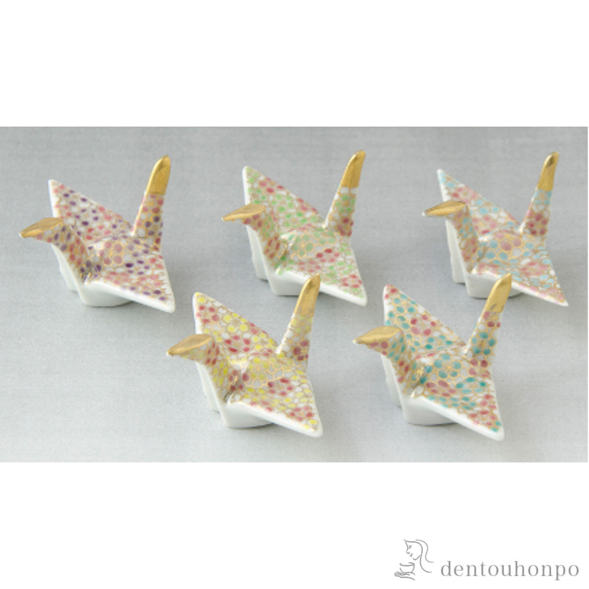 【送料無料】箸置 千代鶴 5個セット≪在庫確認後、1~3営業日で出荷≫ ( 名入れ有料 母の日 プレゼント 初任給 ギフトセット 結婚祝い 箸休め はしおき おしゃれ 清水焼 京焼 )