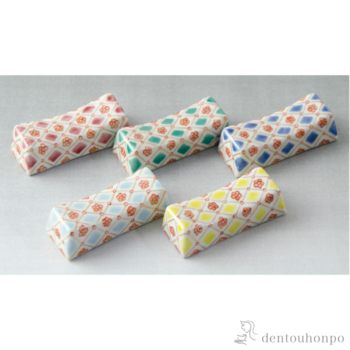 【送料無料】箸置 五色花かのこ 5個セット≪在庫確認後、1~3営業日で出荷≫ ( 名入れ有料 母の日 プレゼント 初任給 ギフトセット 結婚祝い 箸休め はしおき おしゃれ 清水焼 京焼 )