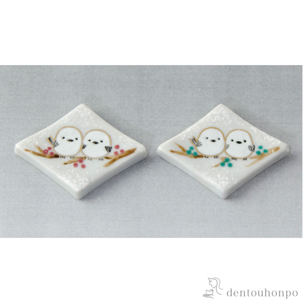 【送料無料】ペア箸置 シマエナガ≪注文後に商品取り寄せ、後日納期連絡致します≫ ( 退職祝い 定年 ギフトセット 結婚祝い 箸休め はしおき おしゃれ 清水焼 京焼 )