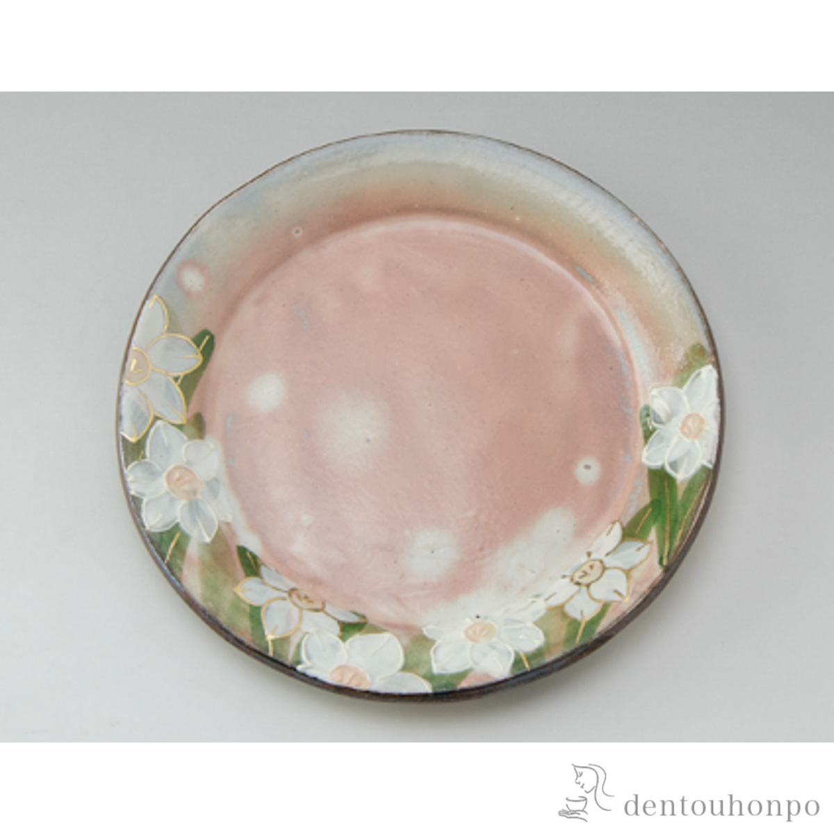 【送料無料】五寸皿 花紀行 水仙≪在庫確認後、1~3営業日で出荷≫ ( 名入れ有料 母の日 プレゼント 初任給 プレート 醤油皿 豆皿 和食 洋食 清水焼 京焼 )