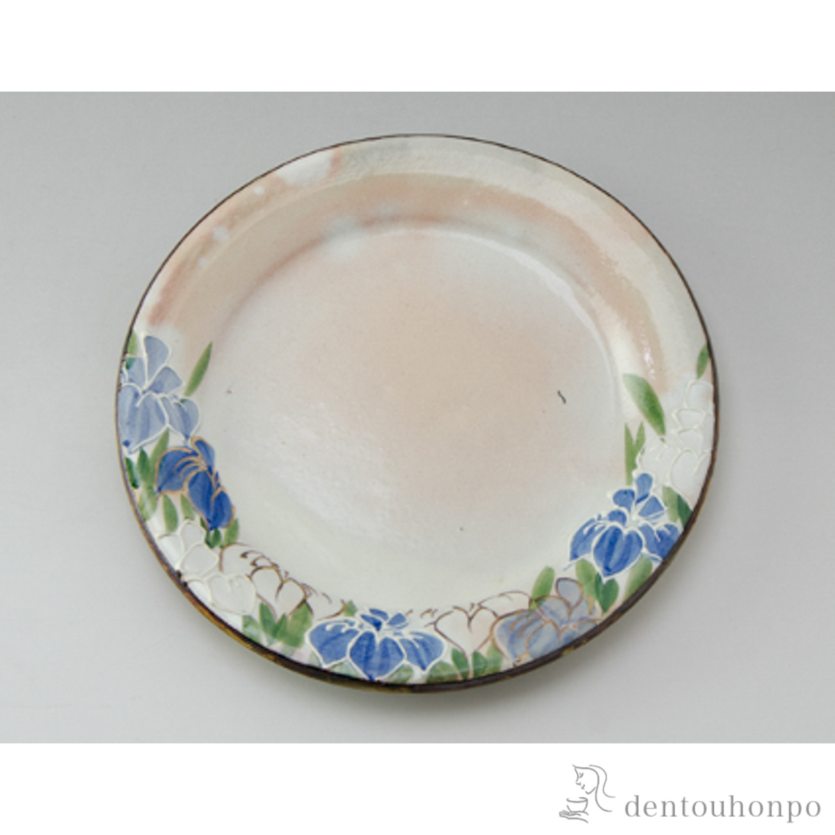【送料無料】五寸皿 花紀行 あやめ≪在庫確認後、1~3営業日で出荷≫ ( 名入れ有料 母の日 プレゼント 初任給 プレート 醤油皿 豆皿 和食 洋食 清水焼 京焼 )