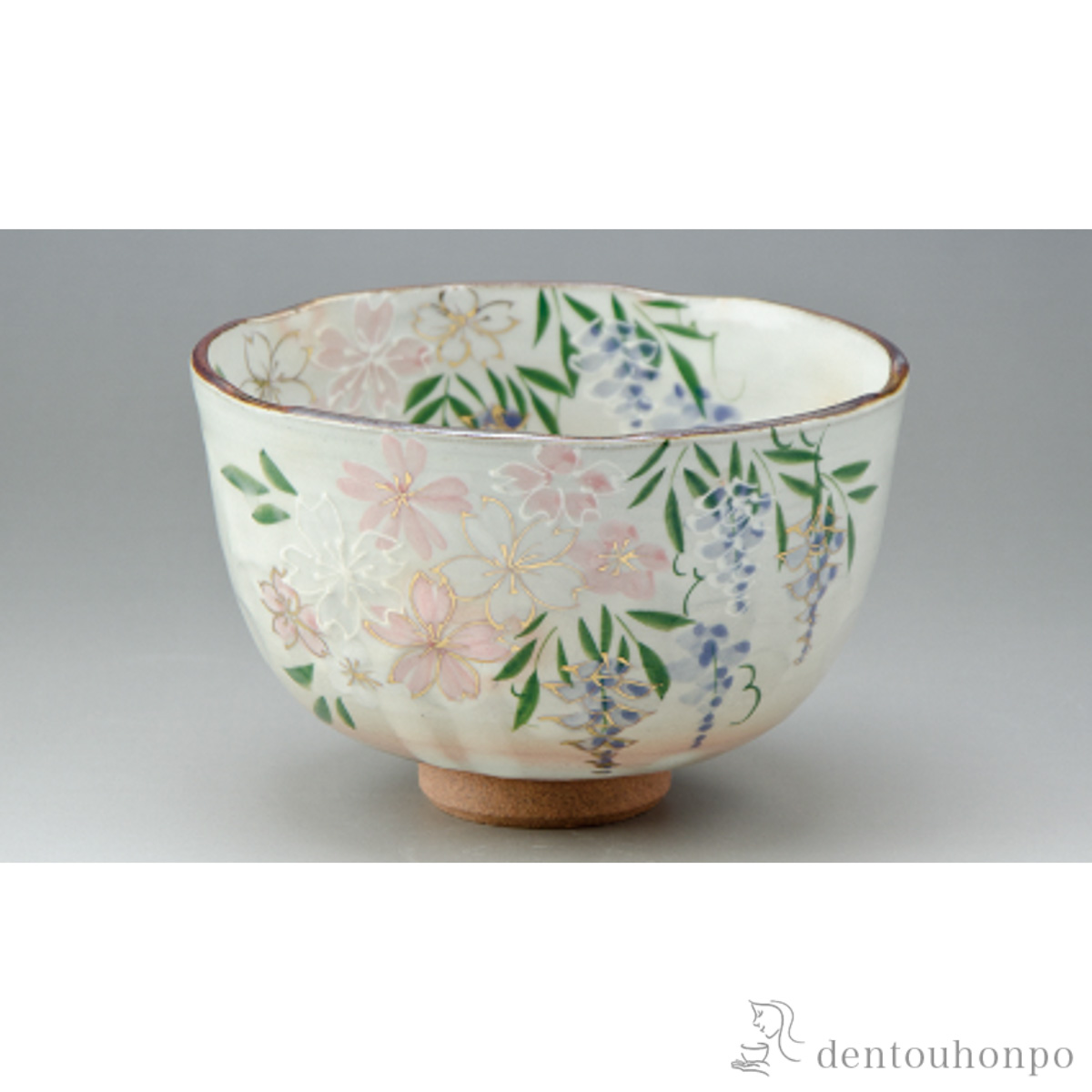 【送料無料】抹茶碗 春色≪7月中旬 入荷予定≫ ( 名入れ有料 抹茶碗 茶道具 茶器 お稽古用 抹茶 清水焼 京焼 )