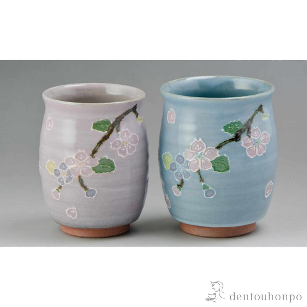 【送料無料】和桜 組湯呑 ペア≪在庫確認後、1~3営業日で出荷≫ ( 名入れ有料 母の日 プレゼント 初任給 湯呑み 湯のみ セット 湯飲み おすすめ 清水焼 京焼 )