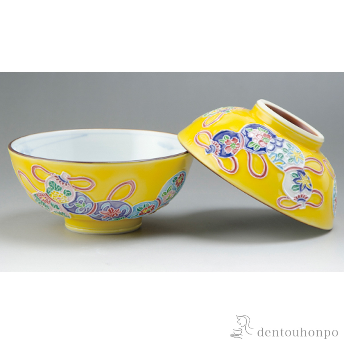 【送料無料】黄交趾六瓢 組飯碗 ペア≪在庫確認後、1~3営業日で出荷≫ ( 母の日 プレゼント 初任給 ギフト プレゼント ご飯茶碗 結婚祝い おすすめ 清水焼 京焼 )