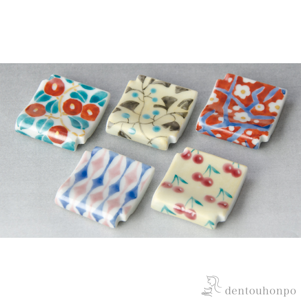 【送料無料】大正モダン 箸置 5個セット≪在庫確認後、1~3営業日で出荷≫ ( ギフトセット 結婚祝い 箸休め はしおき おしゃれ 清水焼 京焼 )