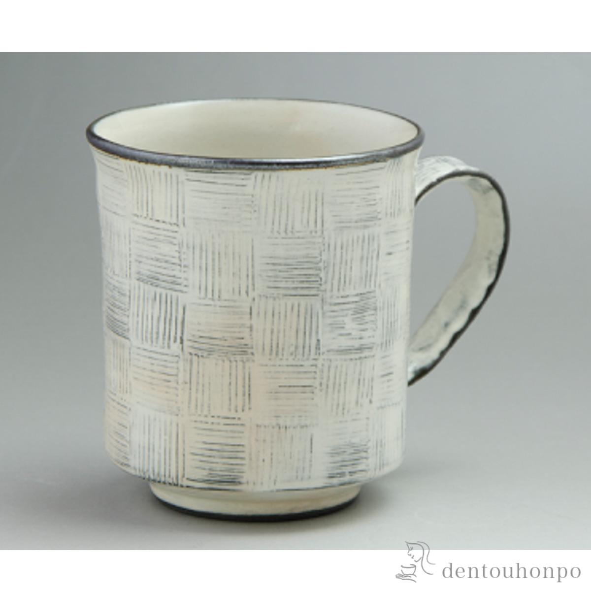 【送料無料】櫛目市松 マグカップ 白≪在庫確認後、1~3営業日で出荷≫ ( 名入れ有料 母の日 プレゼント 初任給 プレゼント デザイン マグ オリジナル タンブラー 清水焼 京焼 )