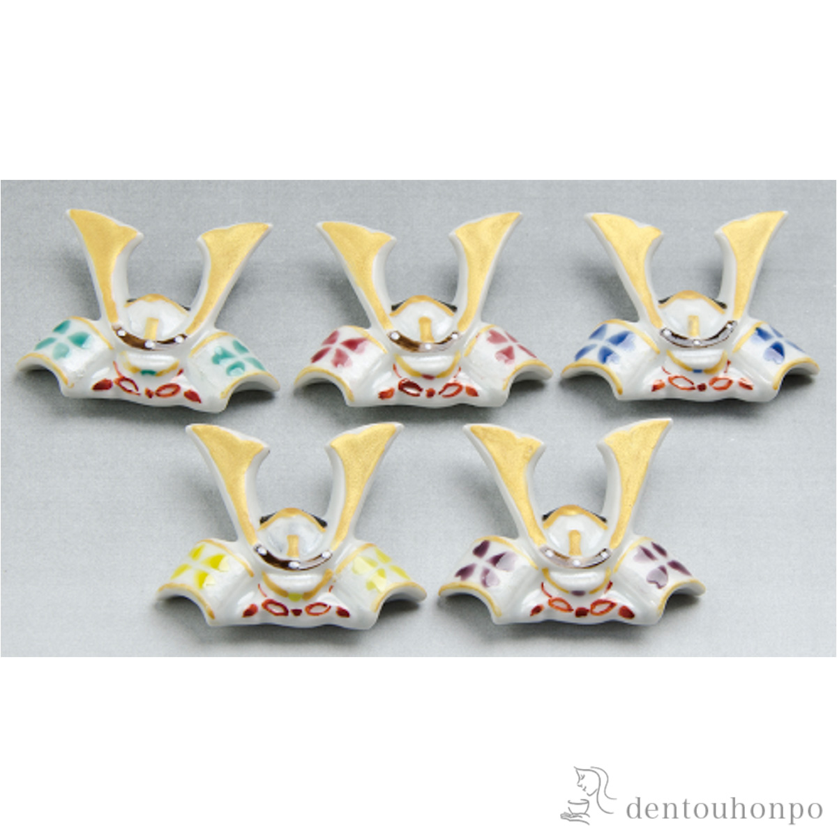 【送料無料】花かぶと 箸置 5個セット≪在庫確認後、1~3営業日で出荷≫ ( ギフトセット 結婚祝い 箸休め はしおき おしゃれ 清水焼 京焼 )