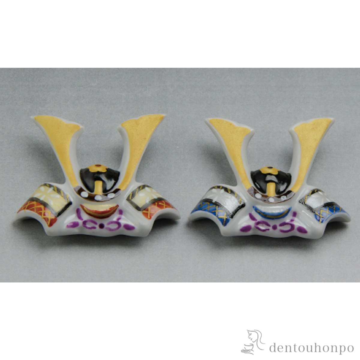 【送料無料】彩かぶと ペア箸置 ペアセット≪在庫確認後、1~3営業日で出荷≫ ( ギフトセット 結婚祝い 箸休め はしおき おしゃれ 清水焼 京焼 )