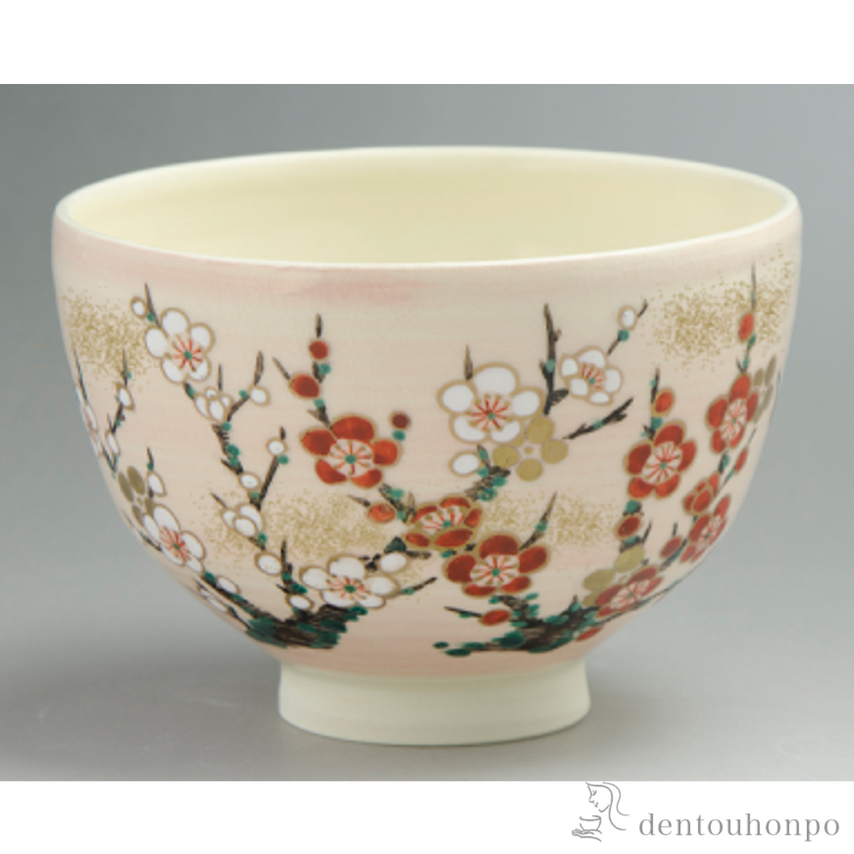 【送料無料】香梅図 抹茶碗≪在庫確認後、1~3営業日で出荷≫ ( 名入れ有料 母の日 プレゼント 初任給 抹茶碗 茶道具 茶器 お稽古用 抹茶 清水焼 京焼 )