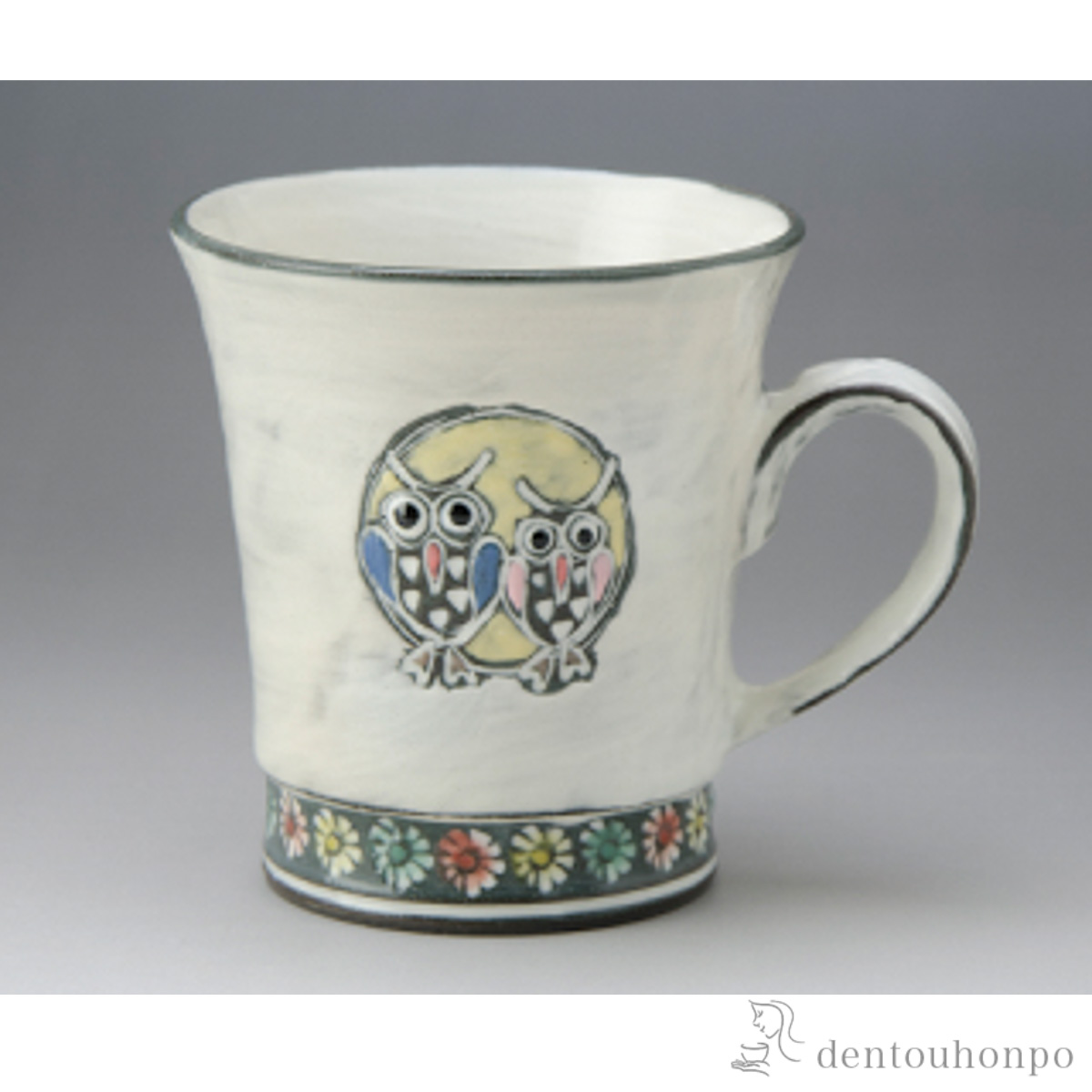 【送料無料】月にふくろう マグカップ≪在庫確認後、1~3営業日で出荷≫ ( 名入れ有料 母の日 プレゼント 初任給 プレゼント デザイン マグ オリジナル タンブラー 清水焼 京焼 )