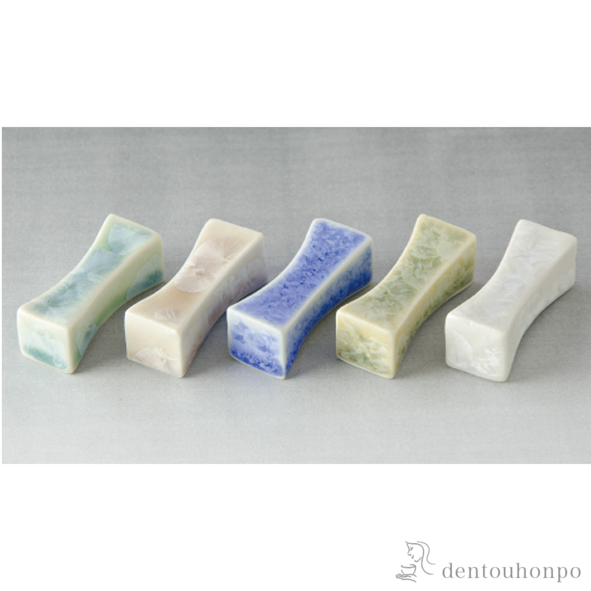 【送料無料】花結晶 箸置 枕型 5個セット≪在庫確認後、1~3営業日で出荷≫ ( ギフトセット 結婚祝い 箸休め はしおき おしゃれ 清水焼 京焼 )