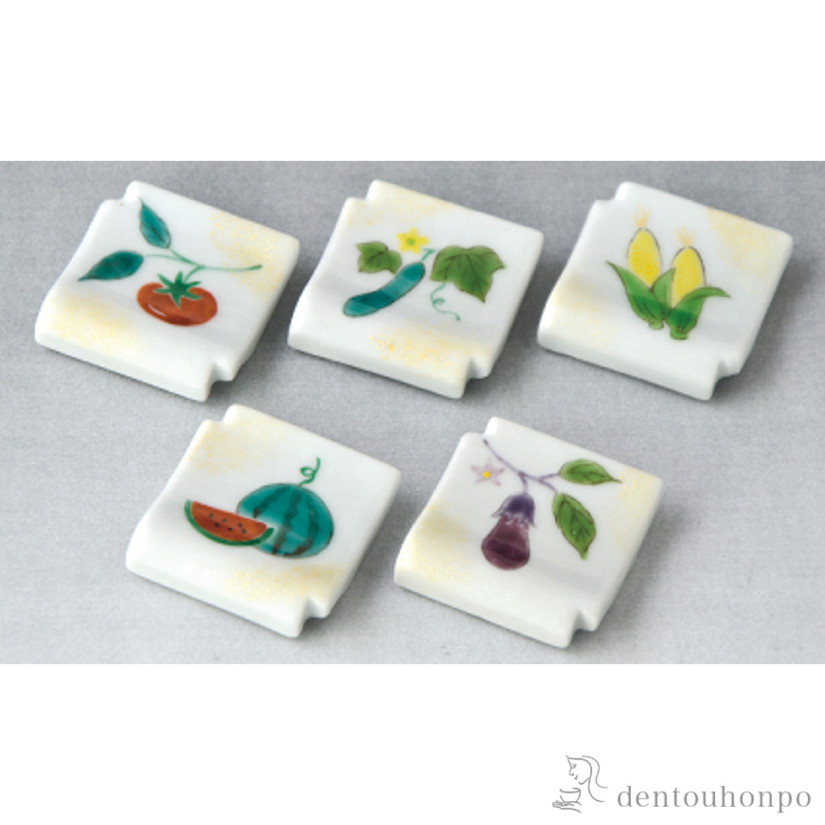 【送料無料】夏野菜 箸置≪在庫確認後、1~3営業日で出荷≫ ( ギフトセット 結婚祝い 箸休め はしおき おしゃれ 清水焼 京焼 )