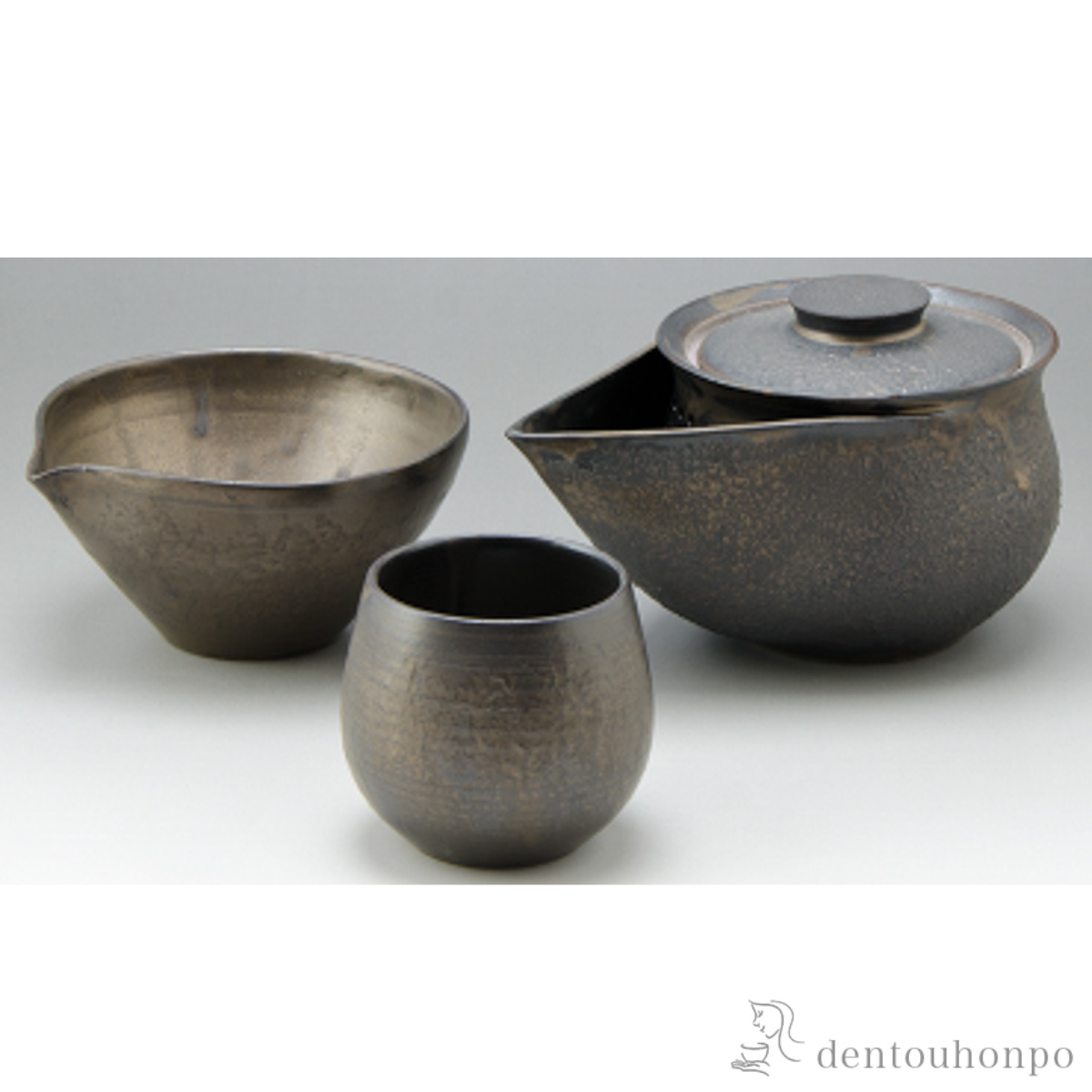 【送料無料】宝瓶茶器揃 黒銹 大≪在庫確認後、1~3営業日で出荷≫ ( 清水焼 京焼 茶器セット 急須 湯呑み 日本茶 中国茶 清水焼 京焼 )