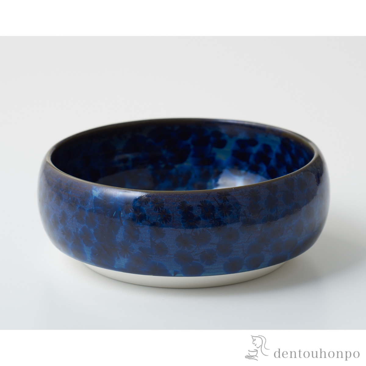 【送料無料】ペット用フードボウル Paws bowl 花結晶 青墨 L≪在庫確認後、1~3営業日で出荷≫ ( 清水焼 京焼 猫用 犬用 ネコ 猫 ペット用品 清水焼 京焼 )